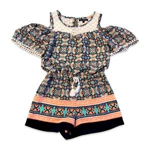 Sequin hearts girls romper size small (6x/7)